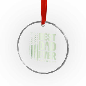 Best Dad Ever Crystal Glass Ornament Military Camo American Flag Father's Day TS14 Print Your Wear