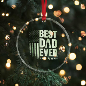 Best Dad Ever Crystal Glass Ornament Military Camo American Flag Father's Day TS14 Print Your Wear