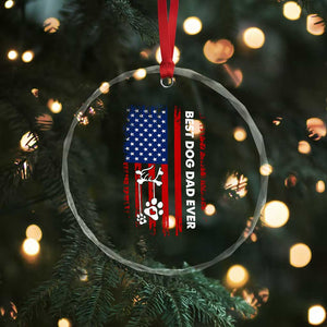 Best Dog Dad Ever Crystal Glass Ornament Fathers Day Gift From Dog USA Flag Puppy Lover Paw TS10 Print Your Wear