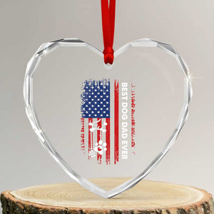 Best Dog Dad Ever Heart Crystal Glass Ornament Fathers Day Gift From Dog USA Flag Puppy Lover Paw