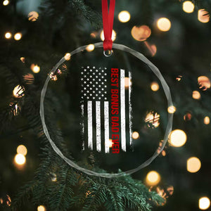 Best Effin Bonus Dad Ever Crystal Glass Ornament Funny Stepdad American Flag TS10 Print Your Wear