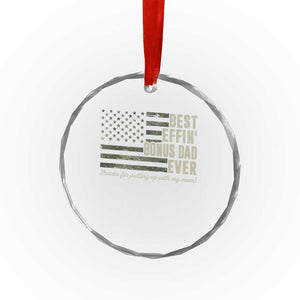 Best Effin’ Bonus Dad Ever Crystal Glass Ornament Step Dad Camo American Flag Camouflage TS10 Print Your Wear
