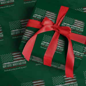 Best Effin’ Bonus Dad Ever Wrapping Paper Roll Step Dad American Flag TS10 Green Print Your Wear