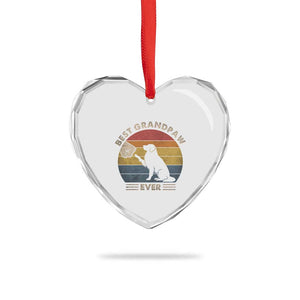 Best Grandpaw Ever Heart Crystal Glass Ornament Retro Dog Grandpa Fathers Day Gift From Dog TS10 Print Your Wear