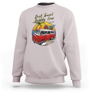 Best Travel Buddy Ever Sweatshirt Vintage Beach Van Summer Vacation TS11 Ice Gray Print Your Wear