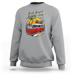 Best Travel Buddy Ever Sweatshirt Vintage Beach Van Summer Vacation TS11 Sport Gray Print Your Wear