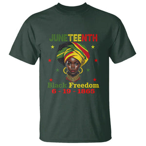BHM T Shirt For African Women Juneteenth 1865 Celebrating TS01 Dark Forest Green Printyourwear