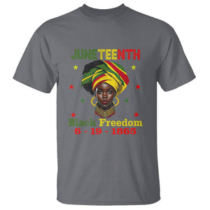 BHM T Shirt For African Women Juneteenth 1865 Celebrating TS01 Charcoal Printyourwear