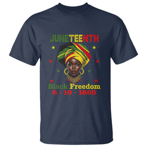 BHM T Shirt For African Women Juneteenth 1865 Celebrating TS01 Navy Printyourwear