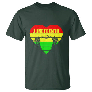 BHM T Shirt Juneteenth Breaking Every Chain TS01 Dark Forest Green Printyourwear