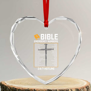 Bible Emergency Numbers Heart Crystal Glass Ornament Funny Christian Bible Jesus Religious TS10 Transparent Glass 3'' Heart Print Your Wear