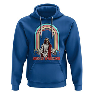 Bible Verse Hoodie Jesus In The Waiting God Is Working Christian Bible Religious TS02 Royal Blue Printyourwear