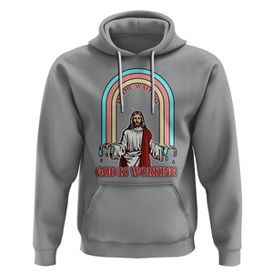 Bible Verse Hoodie Jesus In The Waiting God Is Working Christian Bible Religious TS02 Sport Gray Printyourwear