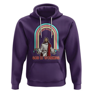 Bible Verse Hoodie Jesus In The Waiting God Is Working Christian Bible Religious TS02 Purple Printyourwear