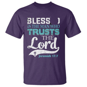 Bible Verse T Shirt Blessed Is The One Who Trusts The Lord Christian Jeremiah 17:7 TS02 Purple Printyourwear