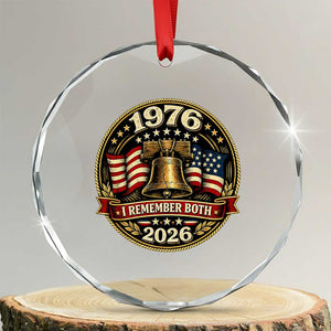 Bicentennial Born 1976 Liberty Bell Crystal Glass Ornament America 250th Anniversary 50th Birthday TS02 Transparent Glass 3'' Circle Print Your Wear