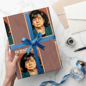 Big Beautiful Bill Donica Lewinsky Wrapping Paper Roll Funny Political Trump Meme Vintage Parody TS02 Mocha Print Your Wear