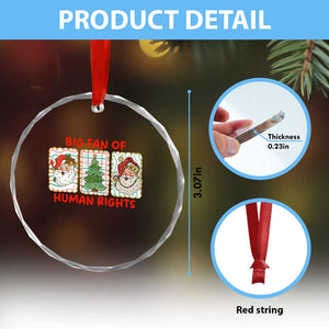Big Fan Of Human Rights And Equality Crystal Glass Ornament Xmas Activism Gift TS12 Print Your Wear