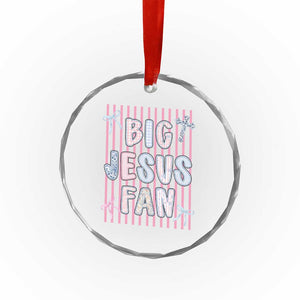 Big Jesus Fan Crystal Glass Ornament Striped Preppy Christian Believer Faith God Religious Gifts TS10 Print Your Wear