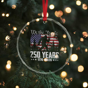 Bigfoot 250 Years American Flag Patriotic 1776 2026 Crystal Glass Ornament TS11 Print Your Wear