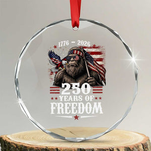 Bigfoot 250 Years Of Freedom Crystal Glass Ornament Patriotic Sasquatch Lover TS12 Transparent Glass 3'' Circle Print Your Wear