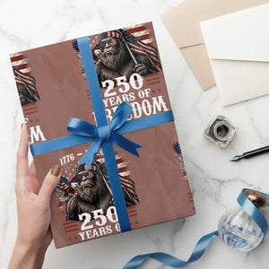 Bigfoot 250 Years Of Freedom Wrapping Paper Roll Patriotic Sasquatch Lover TS12 Mocha Print Your Wear