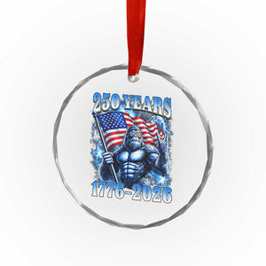 Bigfoot 250th Anniversary America Crystal Glass Ornament 250 Years Of Freedom 4th July 1776 2026 Patriotic Flag TS10 Print Your Wear