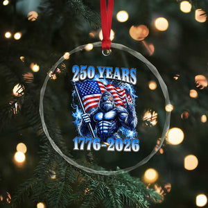Bigfoot 250th Anniversary America Crystal Glass Ornament 250 Years Of Freedom 4th July 1776 2026 Patriotic Flag TS10 Print Your Wear