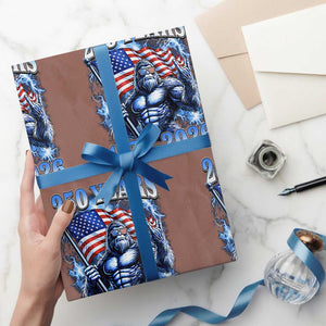 Bigfoot 250th Anniversary America Wrapping Paper Roll 250 Years Of Freedom 4th July 1776 2026 Patriotic Flag TS10 Mocha Print Your Wear