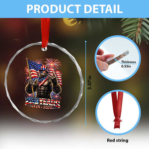 Bigfoot 250th Anniversary Crystal Glass Ornament USA Independence 250 Years Of Freedom 1776 2026 Patriotic Flag TS10 Print Your Wear