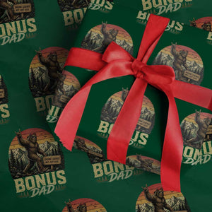 Bigfoot Bonus Dad Wrapping Paper Roll Retro Stepdad Fathers Day Gifts