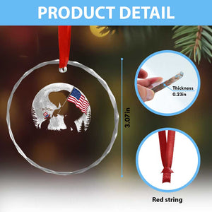 Bigfoot Boop Cat Moon Crystal Glass Ornament Funny Sasquatch Meme 4th of July TS14 Print Your Wear
