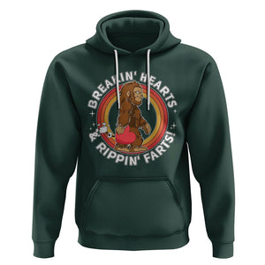Bigfoot Breakin Hearts & Rippin Farts! Cute Sasquatch Hoodie TS09 Dark Forest Green Printyourwear