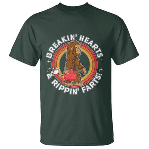Bigfoot Breakin Hearts & Rippin Farts! Cute Sasquatch T Shirt TS09 Dark Forest Green Printyourwear
