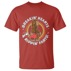 Bigfoot Breakin Hearts & Rippin Farts! Cute Sasquatch T Shirt TS09 Red Printyourwear