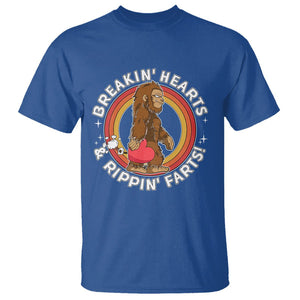 Bigfoot Breakin Hearts & Rippin Farts! Cute Sasquatch T Shirt TS09 Royal Blue Printyourwear