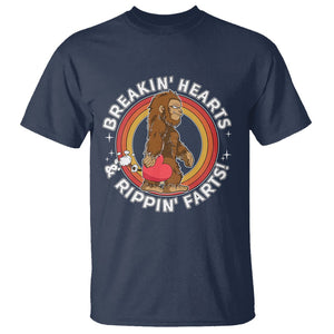 Bigfoot Breakin Hearts & Rippin Farts! Cute Sasquatch T Shirt TS09 Navy Printyourwear