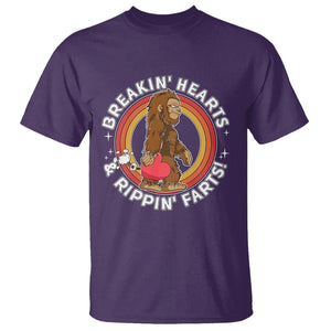 Bigfoot Breakin Hearts & Rippin Farts! Cute Sasquatch T Shirt TS09 Purple Printyourwear