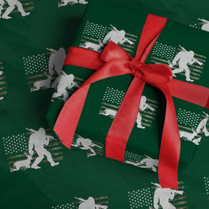 Bigfoot Camo Deer Hunting Wrapping Paper Roll Camo USA Flag Buck Season Sasquatch TS10 Green Print Your Wear