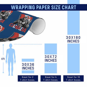 Bigfoot Canada Flag Wrapping Paper Roll Canadian Maple Leaf Patriotic Sasquatch TS10 Print Your Wear