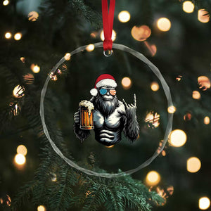Bigfoot Christmas Crystal Glass Ornament Most Wonderful Xmas Sasquatch Beer TS10 Print Your Wear