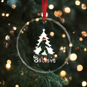 Bigfoot Christmas Crystal Glass Ornament Santa Bigfoot Xmas Tree Funny Sasquatch Yeti TS10 Print Your Wear