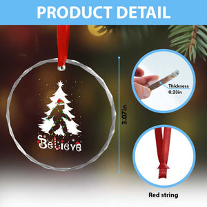 Bigfoot Christmas Crystal Glass Ornament Santa Bigfoot Xmas Tree Funny Sasquatch Yeti TS10 Print Your Wear