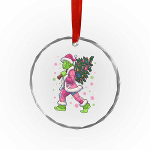 Bigfoot Christmas Tree Crystal Glass Ornament Pink Xmas Funny Green Sasquatch TS10 Print Your Wear