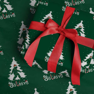 Bigfoot Christmas Wrapping Paper Roll Santa Bigfoot Xmas Tree Funny Sasquatch Yeti TS10 Green Print Your Wear