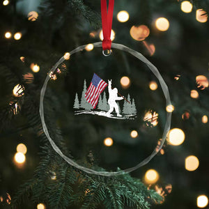 Bigfoot Crystal Glass Ornament Sasquatch American Flag Patriotic TS10 Print Your Wear