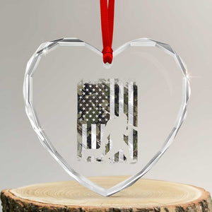 Bigfoot Deer Hunting Heart Crystal Glass Ornament Camo US Flag Deer Elk Buck Hunting Hunter Dad TS10 Transparent Glass 3'' Heart Print Your Wear