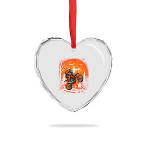 Bigfoot Dirt Bike Heart Crystal Glass Ornament Sasquatch Halloween Creepy Biker TS14 Print Your Wear