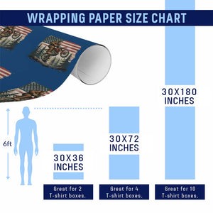 Bigfoot Dirt Bike Wrapping Paper Roll Patriotic Sasquatch American Flag TS14 Print Your Wear