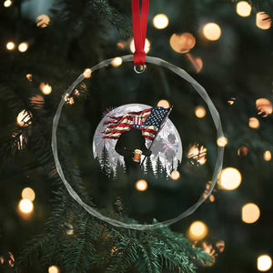 Bigfoot Drinking Beer 4th of July Crystal Glass Ornament Sasquatch Hiking Moon American Flag TS14 Print Your Wear